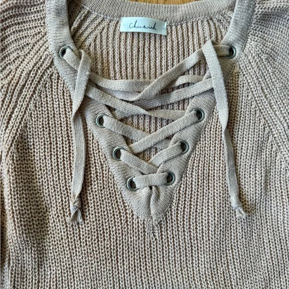 Chicwish Women's Beige Sweater dress - Picture 4 of 5